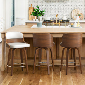 Wade Logan Bar Stools Swivel, Mid Century Modern Bar Stools, 26 Inch